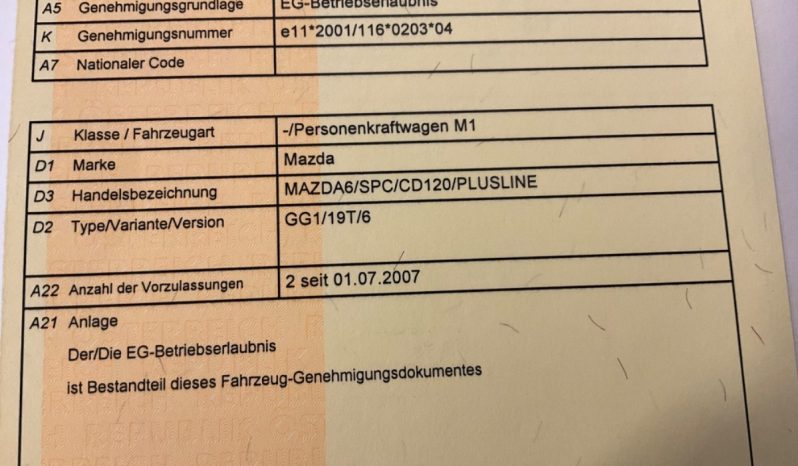 Mazda 6 2.0 Diesel 2,0 CD120 Plusline Sport Combi full