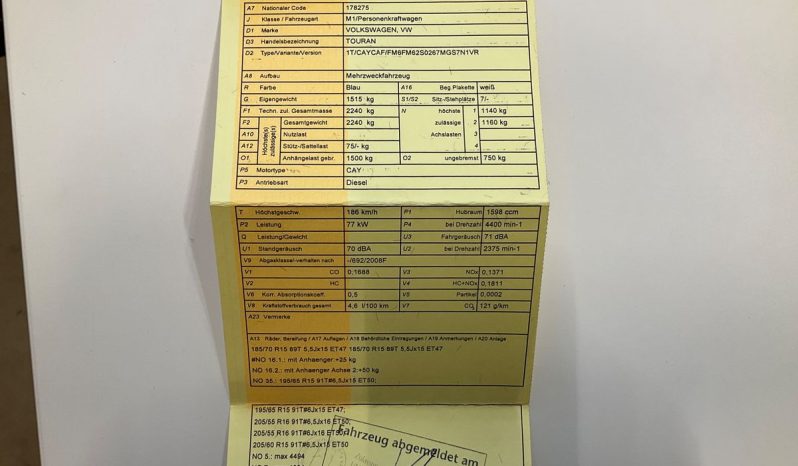 Volkswagen Touran 1.6 TDI Comfortline BlueMotion